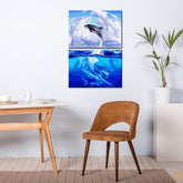 Painting by numbers jumping dolphin 2-part shipping from DE